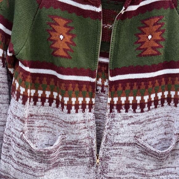 Grandpa Aztec Metal Zip up Sweater Medium Large - Picture 5 of 5